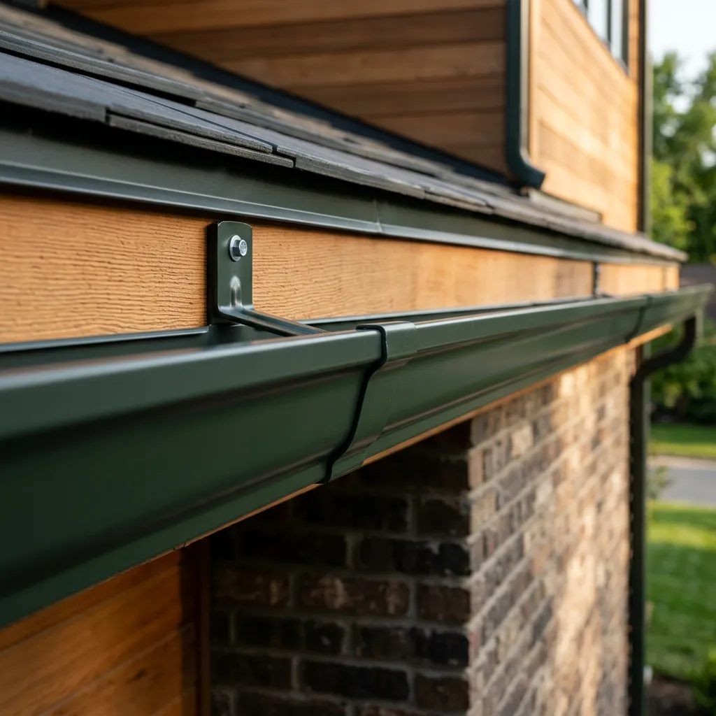 Professional seamless gutter installation on a modern home in Dayton, OH